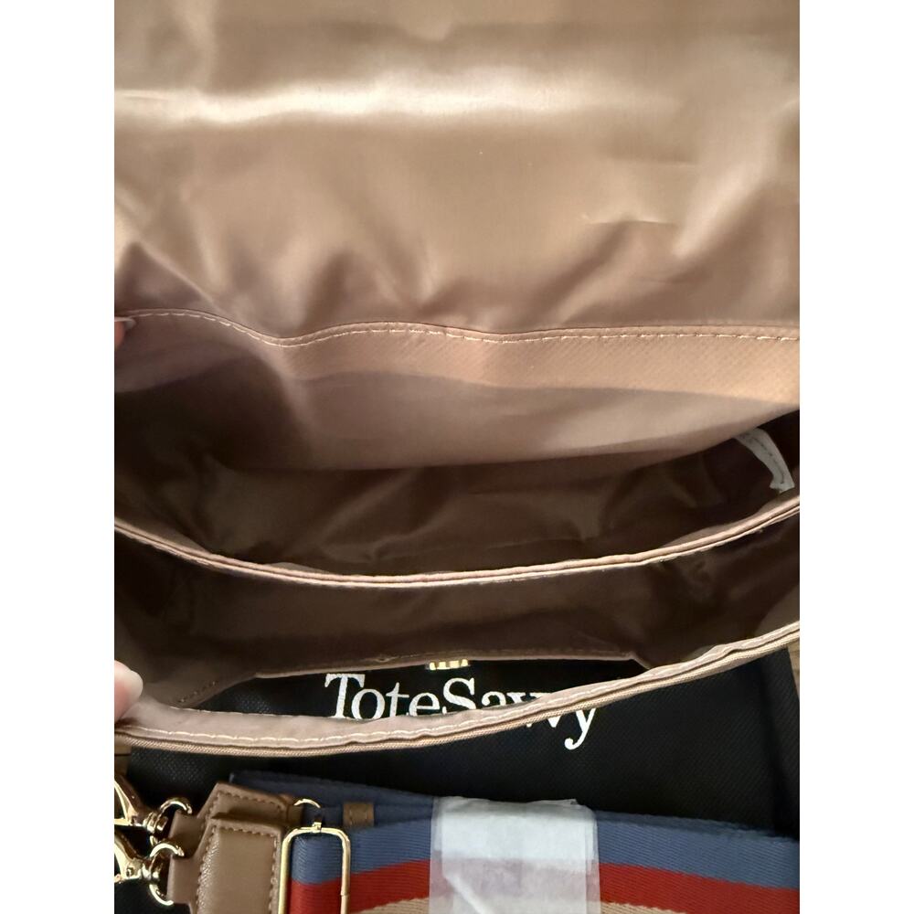 ToteSavvy Crossbody Diaper Bag Changing Mat, Wipes Pocket Tan - Picture 5 of 10